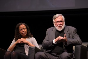 Saidiya Hartman, right,' and John Cummings. Photo William Farrington.