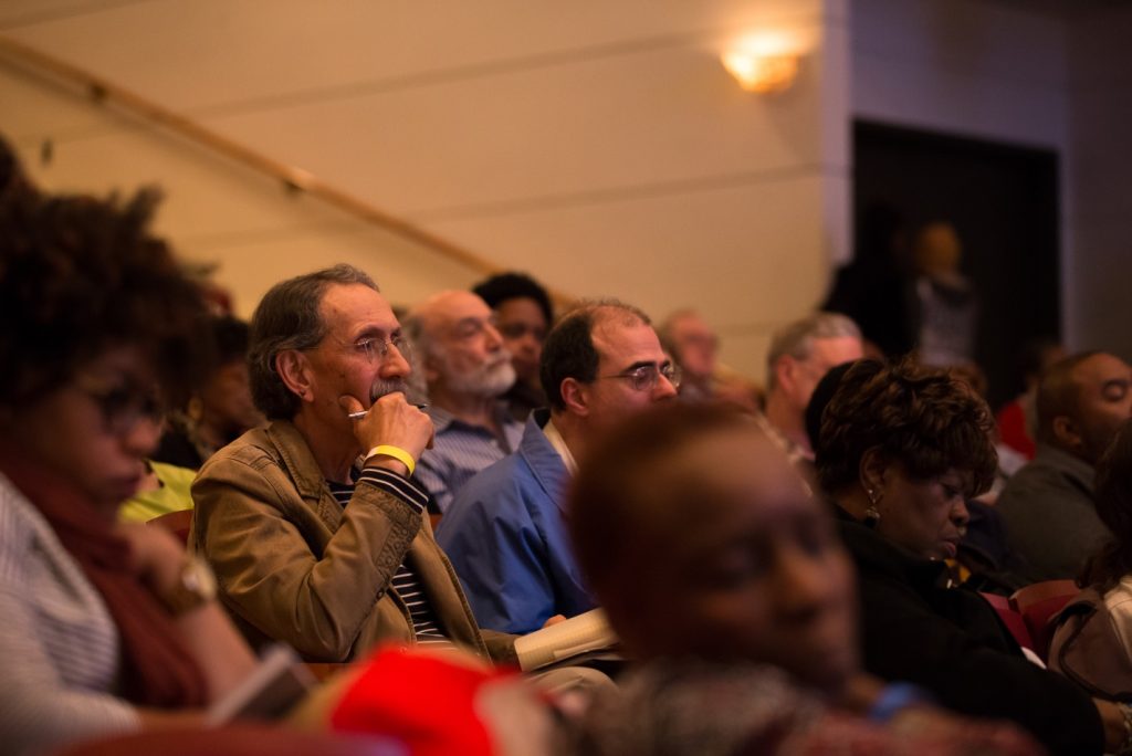 An attentive audience.